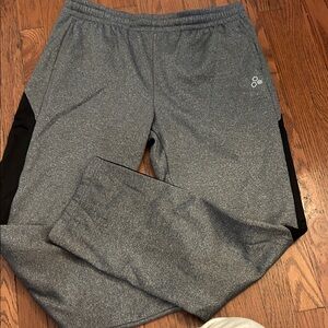 Tek Gear Heather Gray Joggers with Black Accents
